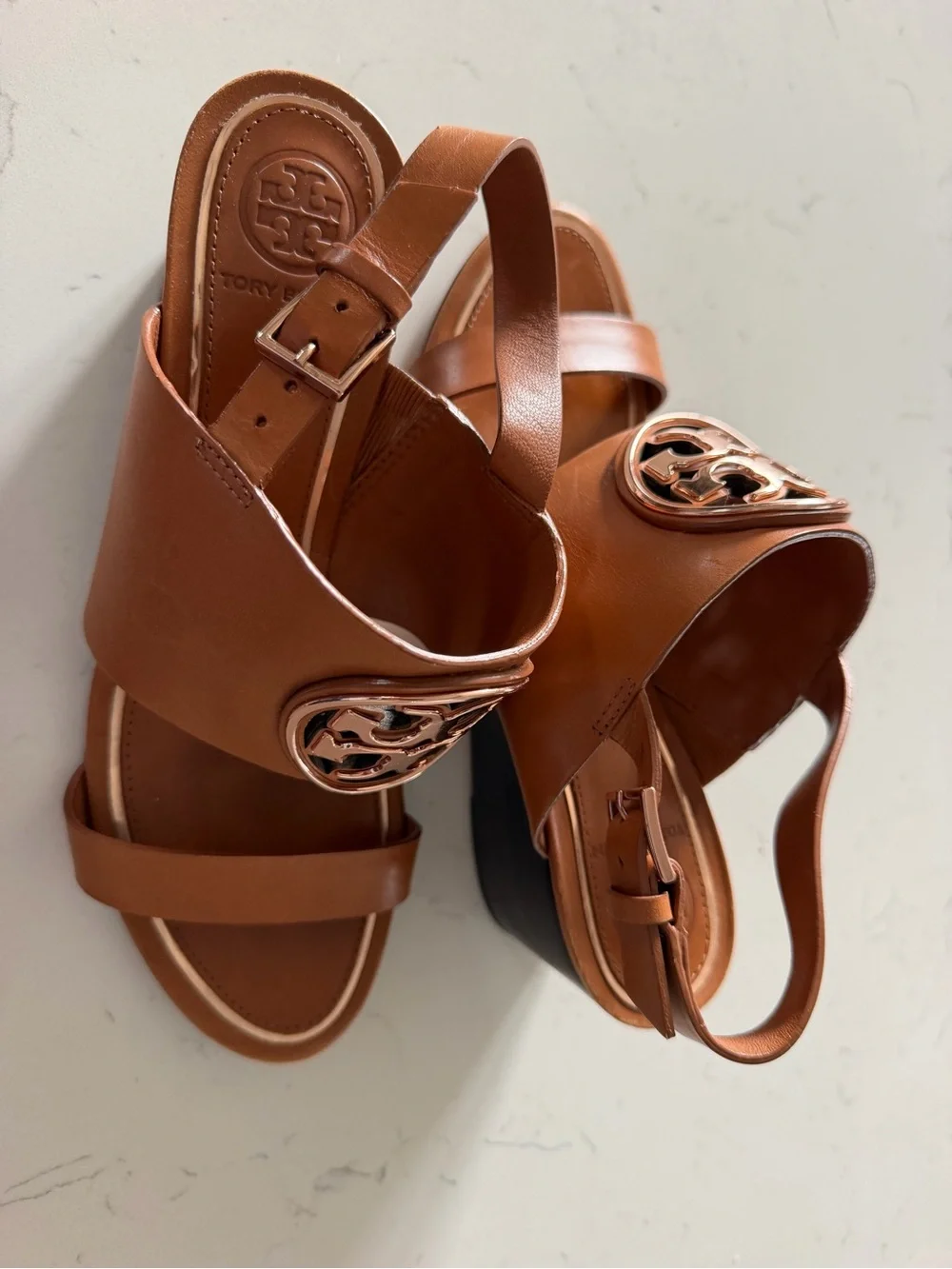 Tory Burch leather slides